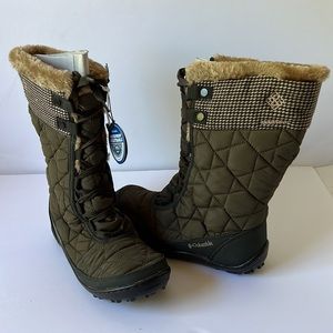 Columbia Minx Mid II Omni Heat Tweed Boots Nori waterproof New 6.5